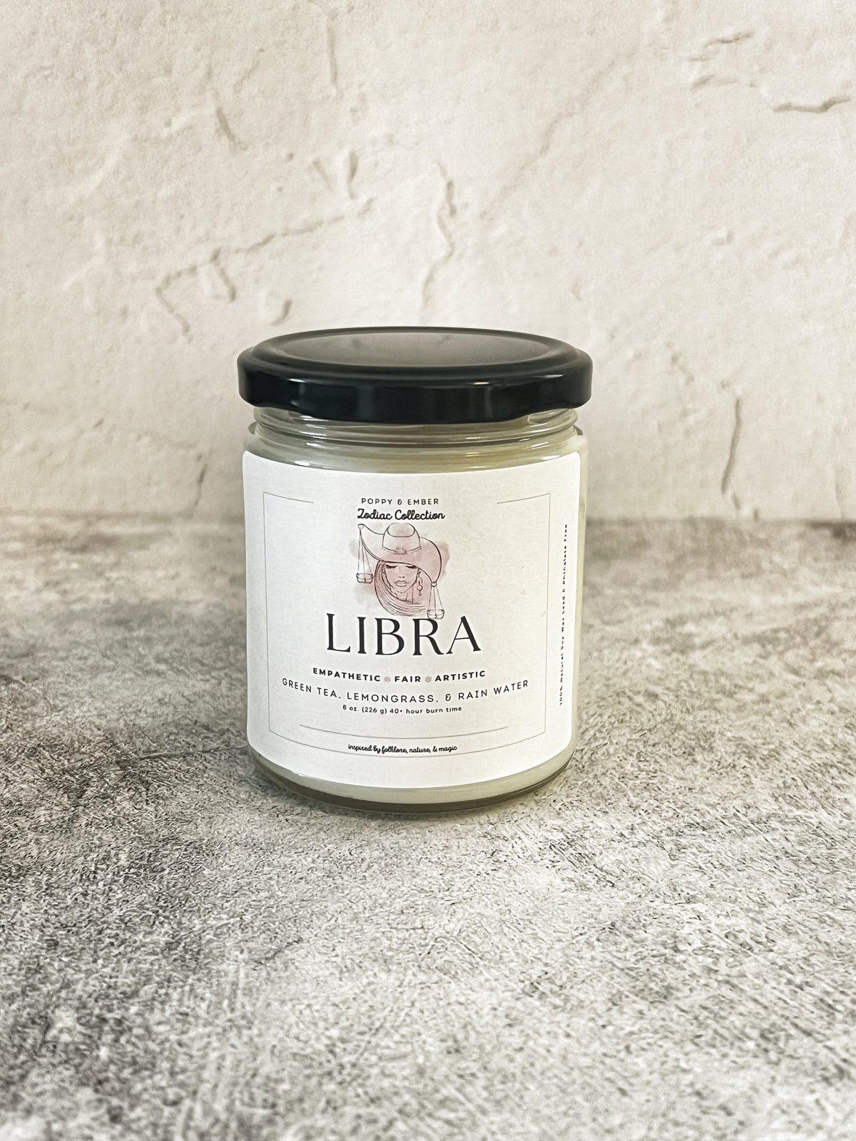 Libra Zodiac Candle – Poppy & Ember